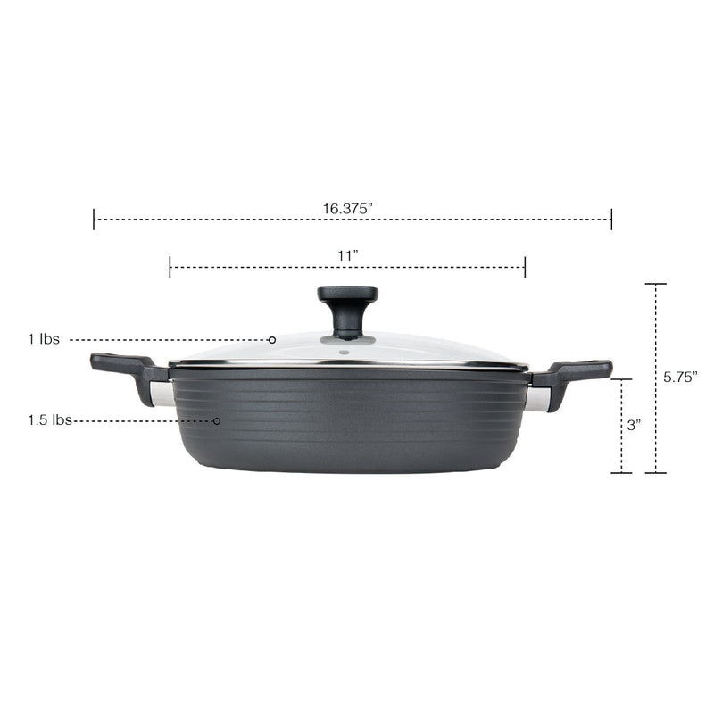 MASTERPAN Nonstick Saute $ Sauce Pan with Glass Lid, 5 Qt., 11" (28cm)
