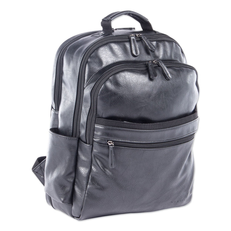 Swiss Mobility Valais Backpack, Fits Devices Up to 15.6", Leather, 5.5 x 5.5 x 16.5, Black
