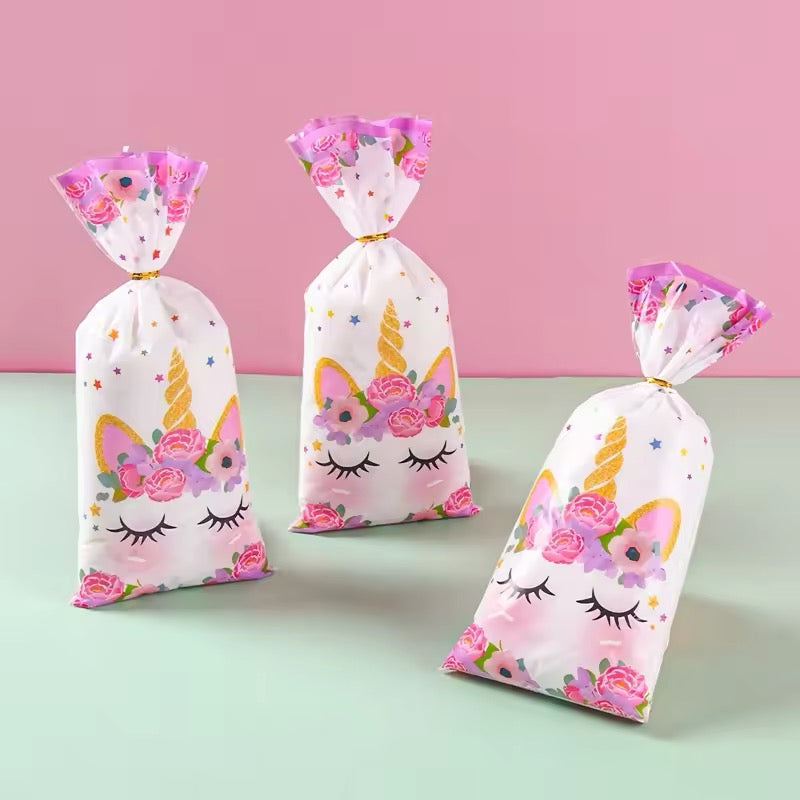Unicorn Party Favor Bags - Kids Birthday Treat Bags 10-Pack