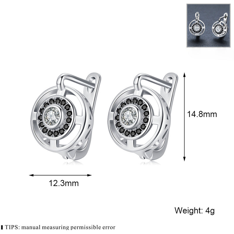 Luxury Shining Over Earrings Studded With Zircon Women's Copper