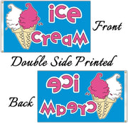 Ice Cream Business Concession Stand Sign Flag 3X5 Ft Food Tent Snack Sign Banner for Outdoor Cafe Bar Decor