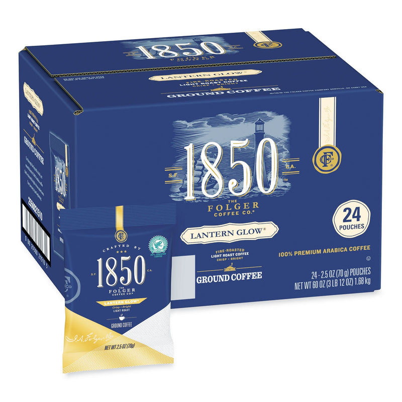 1850 Coffee Fraction Packs, Lantern Glow, Light Roast, 2.5 oz Pack, 24 Packs/Carton