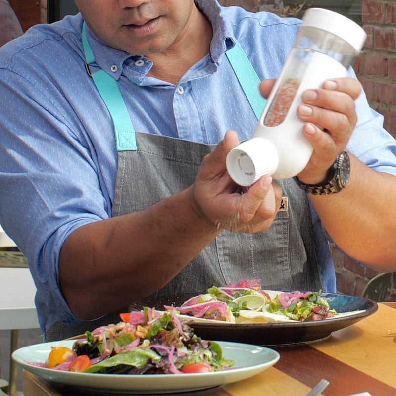 5-in-1 Multi Section Spice Grinder & Dispenser, White (Spices Not Included)