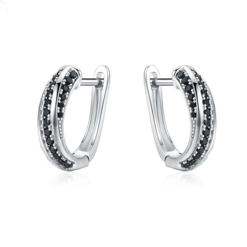 Copper Inlaid Zircon Women's Earrings Popular