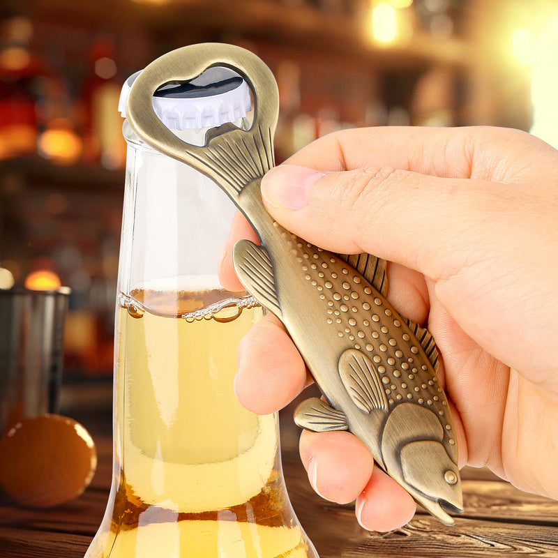 Creative Sea Bass Bottle Opener With Velvet Bag , Exclusive Gift For Fishing Enthusiasts, Bar Tool For Beer Enthusiasts, Ideal For Home And Bar Use, Novel Bar Accessories For Opening Beer