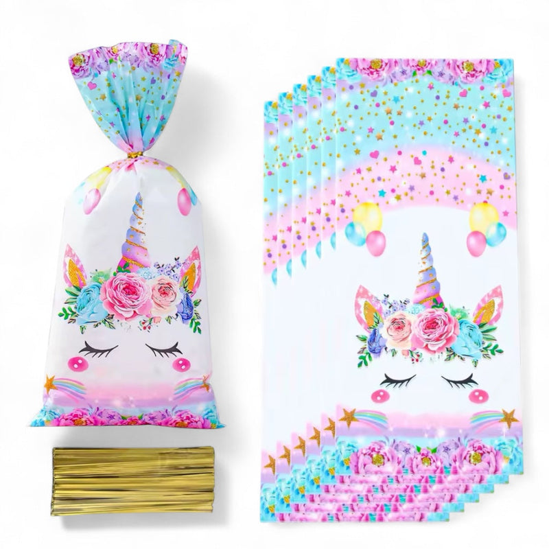 Unicorn Party Favor Bags - Kids Birthday Treat Bags 10-Pack