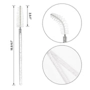 50PCS Mascara Wands, Crystal White Mascara Brushes, Disposable Eyelash Eyebrow Spoolie Brush, Lash Spoolies for Makeup Eyelash Extensions (White)