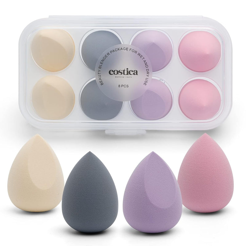 COSTICA Makeup Sponge Set Blender, Beauty Sponge Makeup Blender Flawless for Liquid - Multi Colored 4 Pcs Rose Series