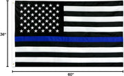 Thin Blue Line USA Flag - 3X5 Ft Heavy Duty Police Flag | Quadruple Stitched Fly End | Durable High-Performance 210D Nylon for High Winds | Brass Grommets