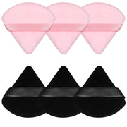 6 Pcs Powder Puff Face Soft Triangle Makeup Puff Velour Makeup Sponge Beauty Blender for Loose Powder (Black)