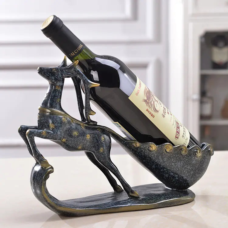 Modern European Style Deer Wine Rack for Home Decor