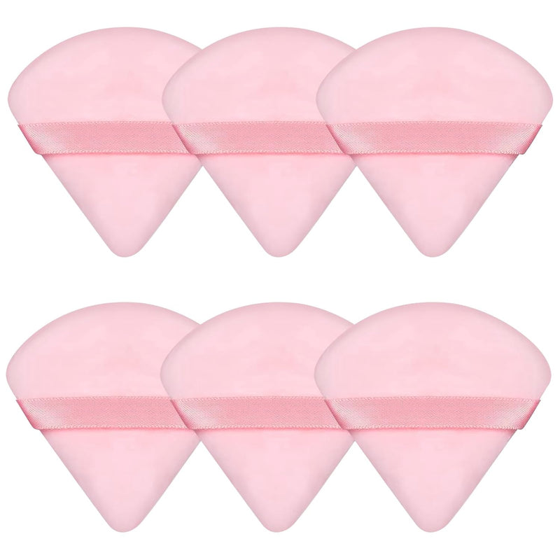 6 Pcs Powder Puff Face Soft Triangle Makeup Puff Velour Makeup Sponge Beauty Blender for Loose Powder (Black)