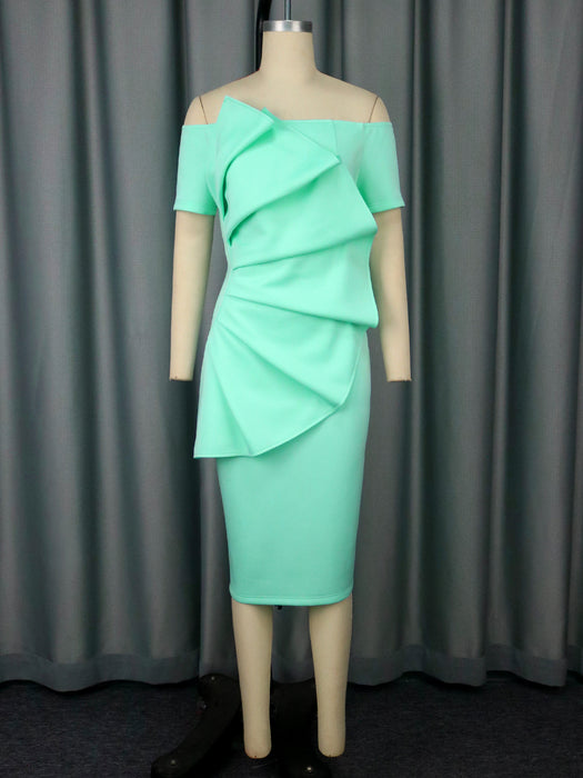 Personalized Pleated Ruffled Strapless Sexy Dress
