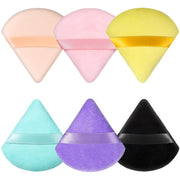 6 Pcs Powder Puff Face Soft Triangle Makeup Puff Velour Makeup Sponge Beauty Blender for Loose Powder (Black)