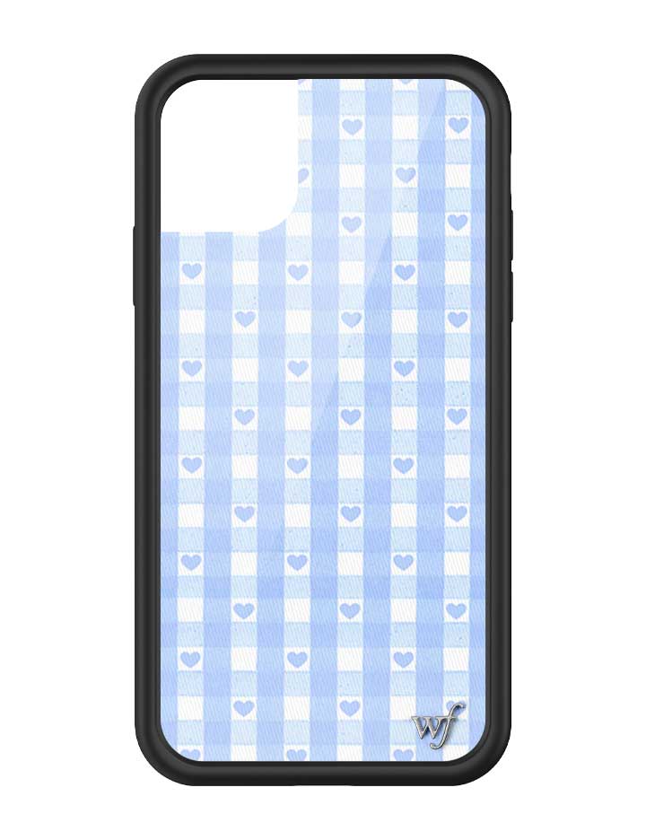Gingham Hearts | Blue iPhone Case