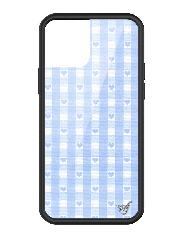 Gingham Hearts | Blue iPhone Case