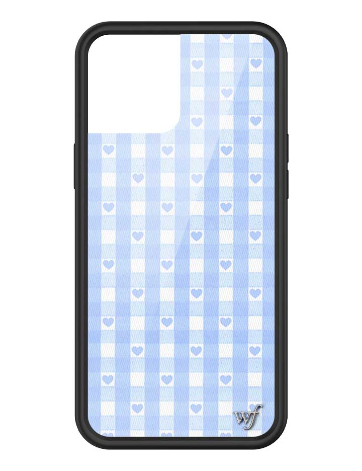 Gingham Hearts | Blue iPhone Case