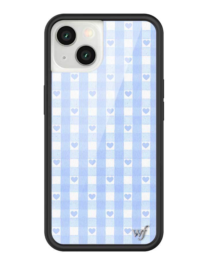 Gingham Hearts | Blue iPhone Case