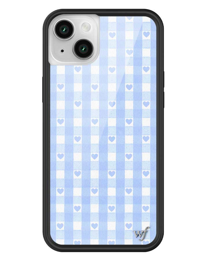 Gingham Hearts | Blue iPhone Case