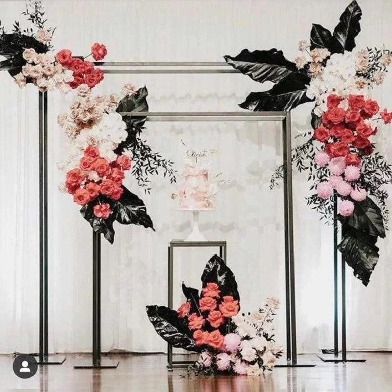 Black Square Wedding Arch Backdrop Decor Stand