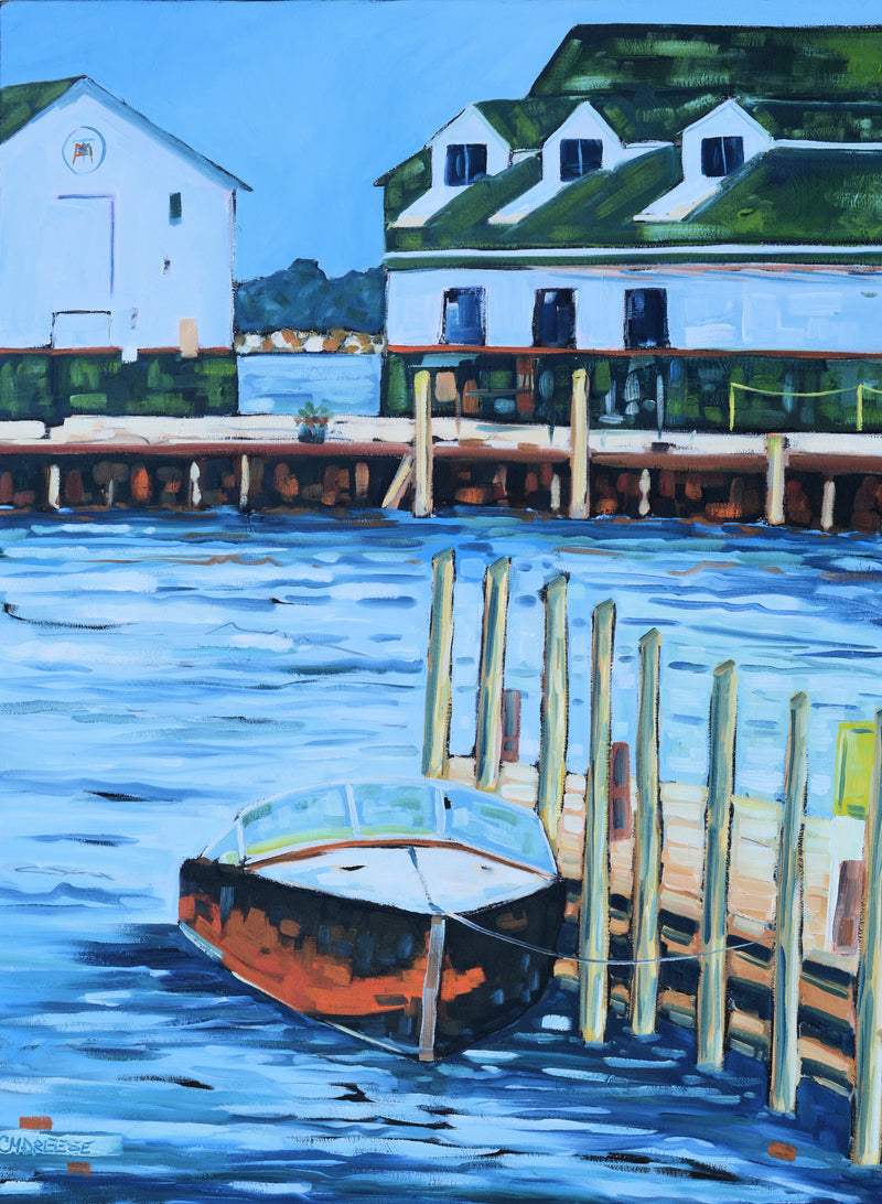 "Mackinac Island - Dock Stories" Oil Painting on Canvas. Artist Christi Dreese