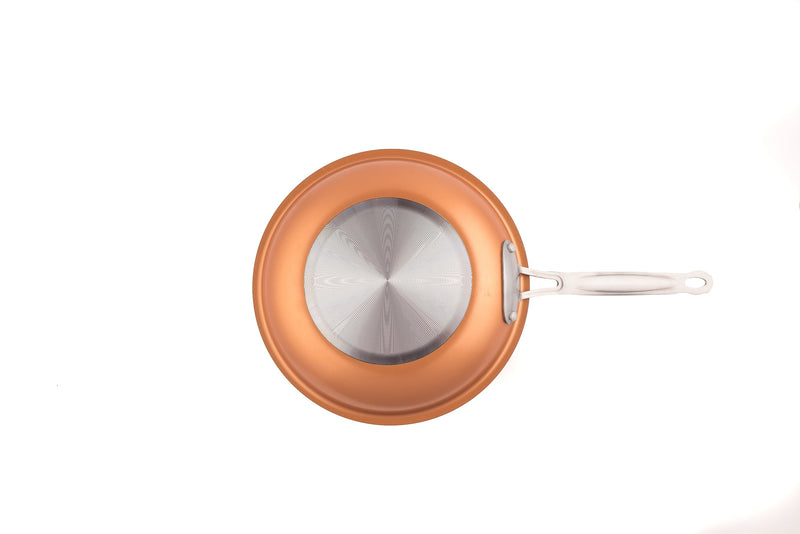 MASTERPAN Ceramic Nonstick Copper Color Frypan & Skillet 2-pc Set, 8 & 9" (20 & 23cm)