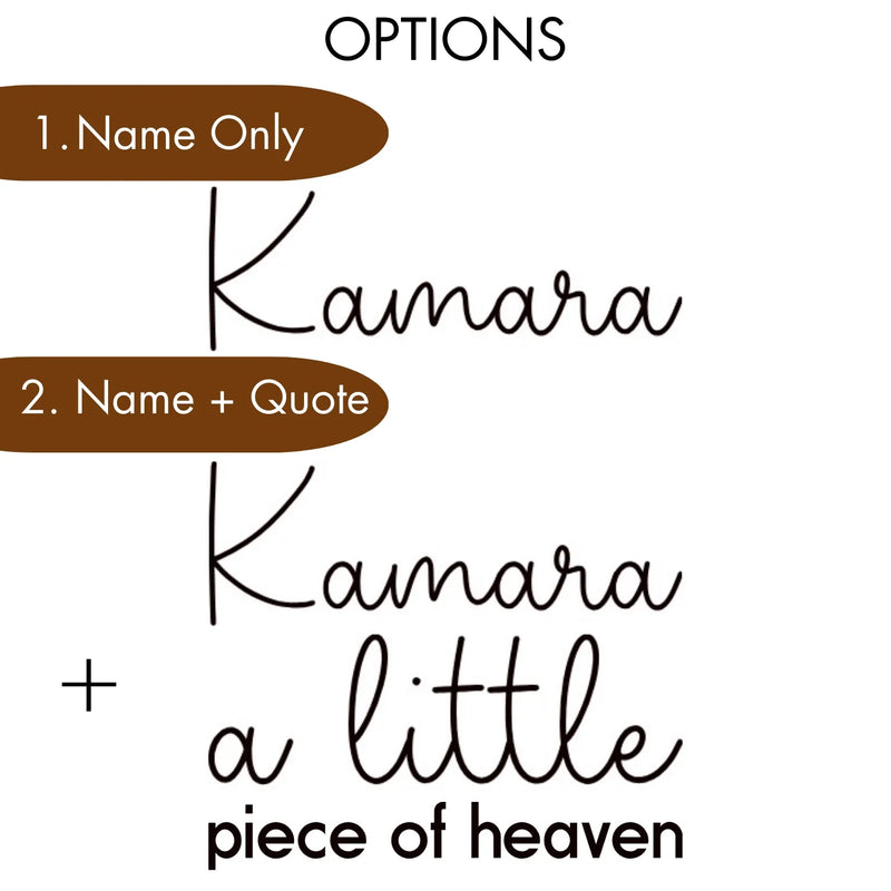 Custom Name Vinyl Decal Sticker: "A Little Piece of Heaven"
