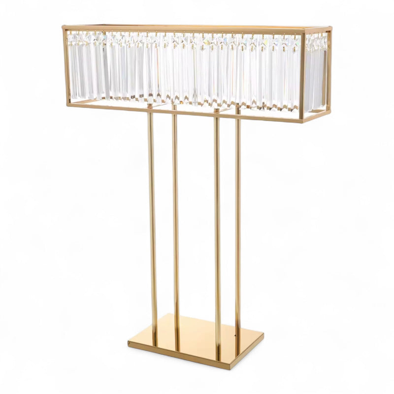 Minara Long Table Centerpiece - Gold Crystal Wedding Decor