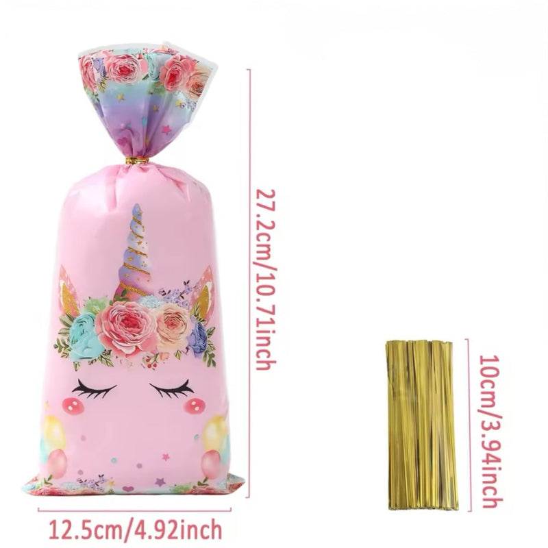 Unicorn Party Favor Bags - Kids Birthday Treat Bags 10-Pack