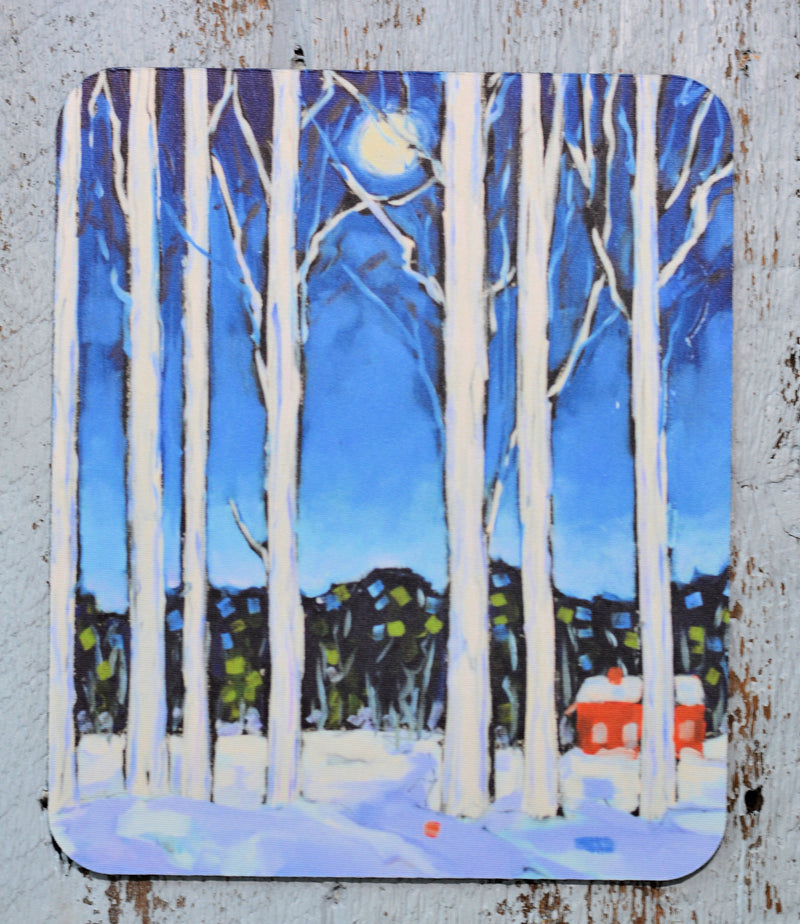 Mousepad: Blame it on the Moon.  Winter Landscape.