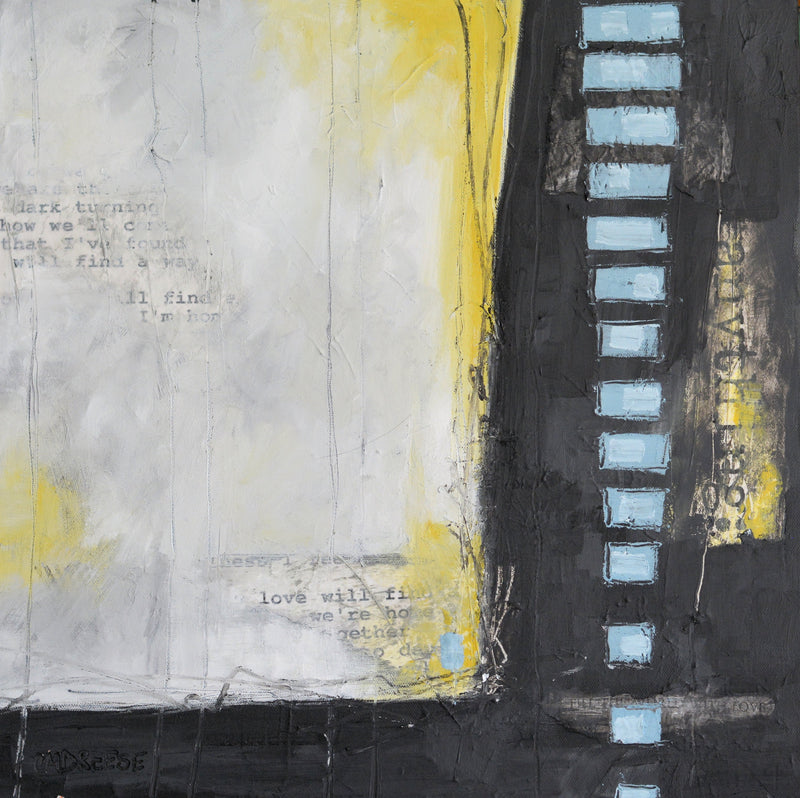 "Object III" Mixed Media: Oil, Cold Wax and Collage on Canvas.