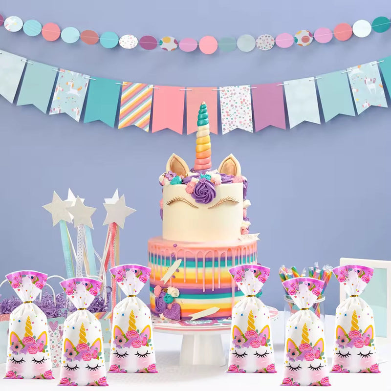 Unicorn Party Favor Bags - Kids Birthday Treat Bags 10-Pack