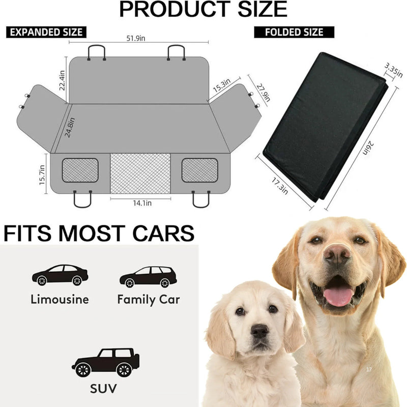 The Miracle Brands – Heavy-Duty Dog Car Seat Cover, 400 lbs Support, Waterproof Hard Bottom