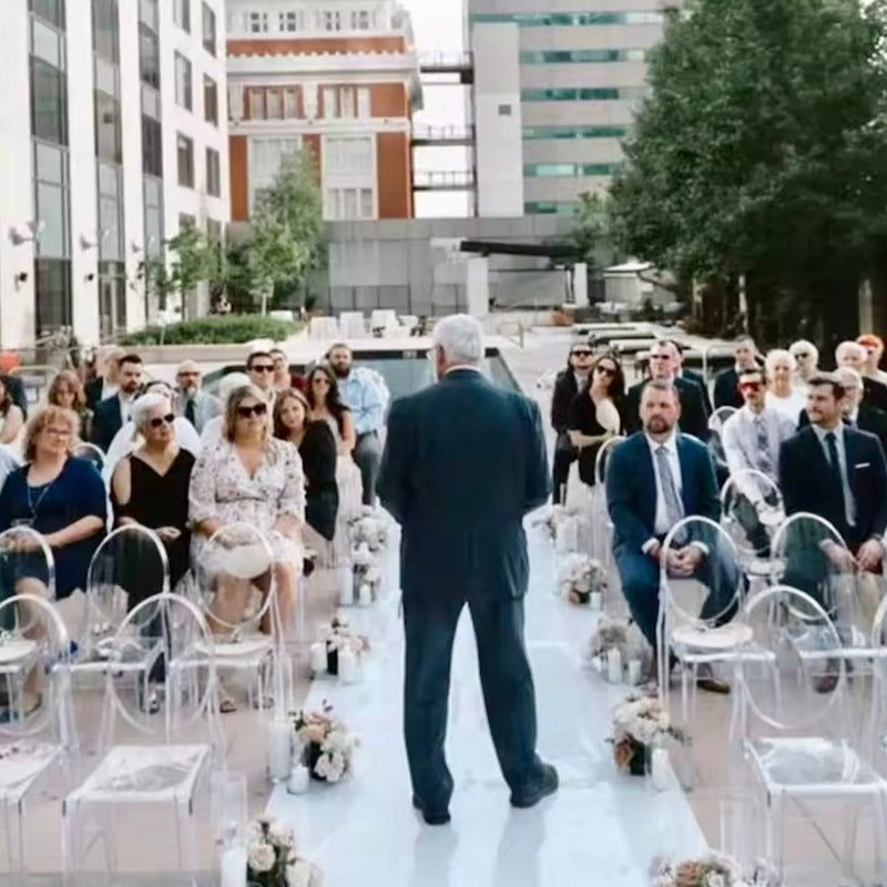 Wedding Ceremony Aisle Runner - Glossy White 47 Inch Carpet