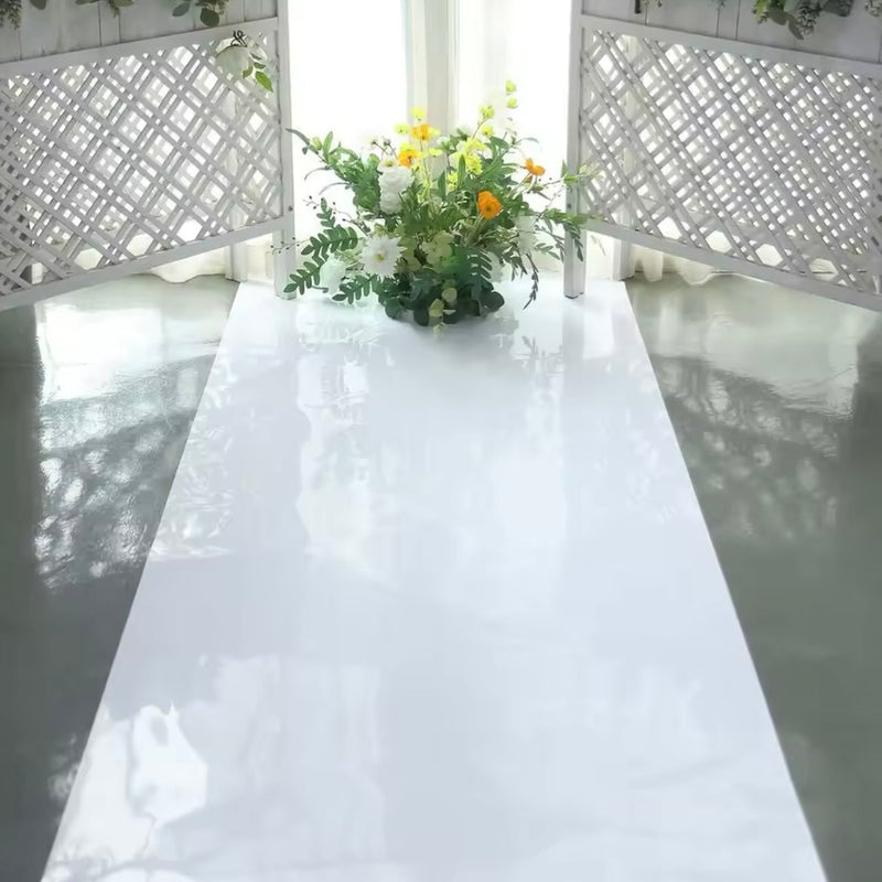 Wedding Ceremony Aisle Runner - Glossy White 47 Inch Carpet