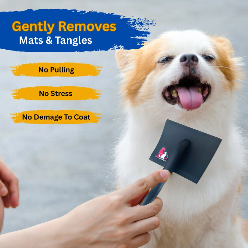 The Miracle Brands Wooden Handle Pet Slicker Brush – Black, Long Pin Grooming Brush