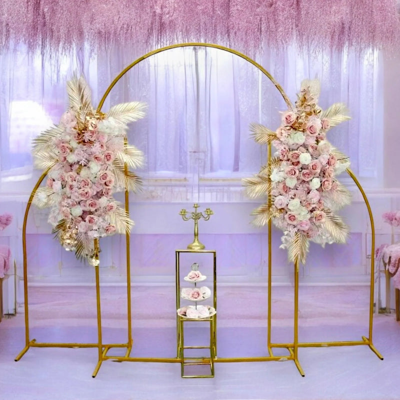 Gold Wedding Arch Decoration Backdrop 3-Piece