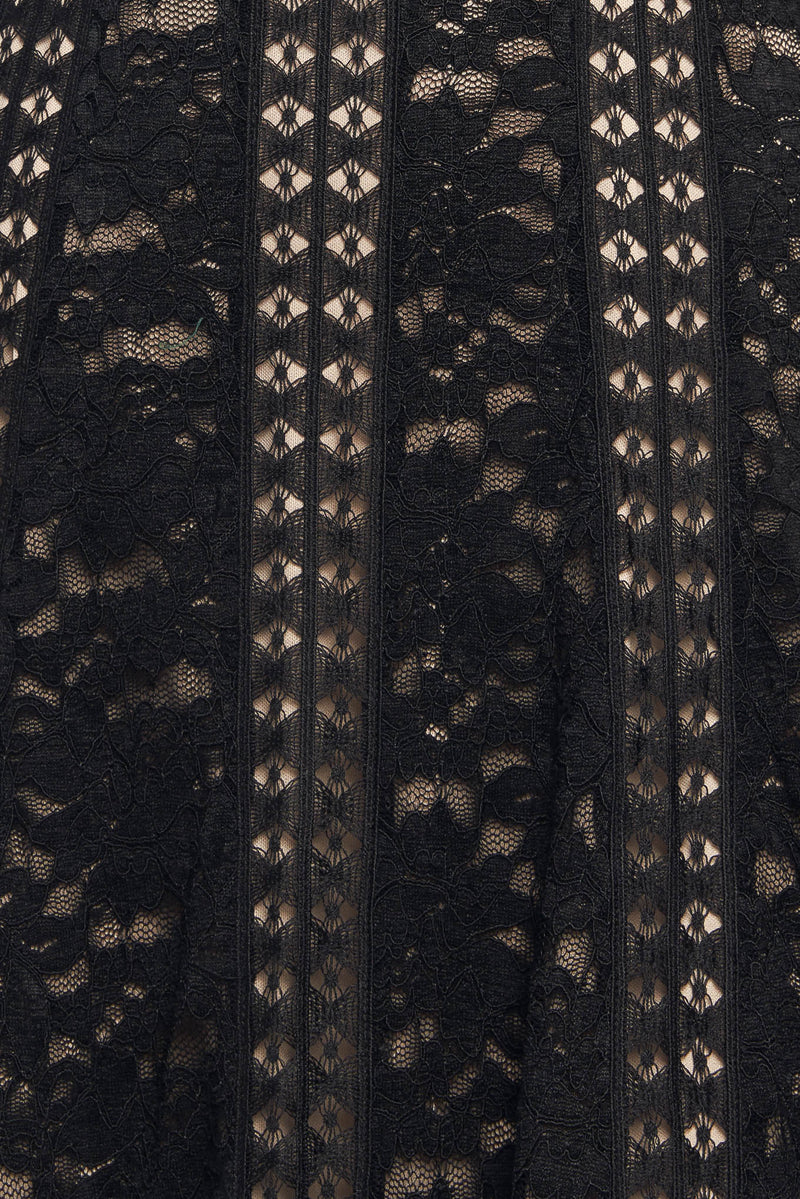ROMANTIC NOIR NIGHTS WOVEN LACE MIDI DRESS