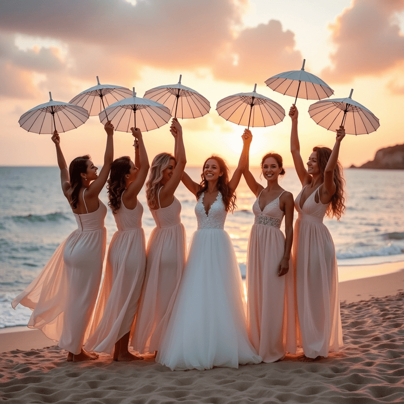 White Wedding Umbrella – Outdoor Parasol for Brides & Guests