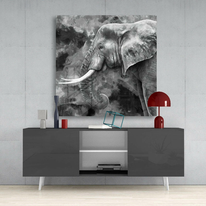 Elephant Glass Wall Art