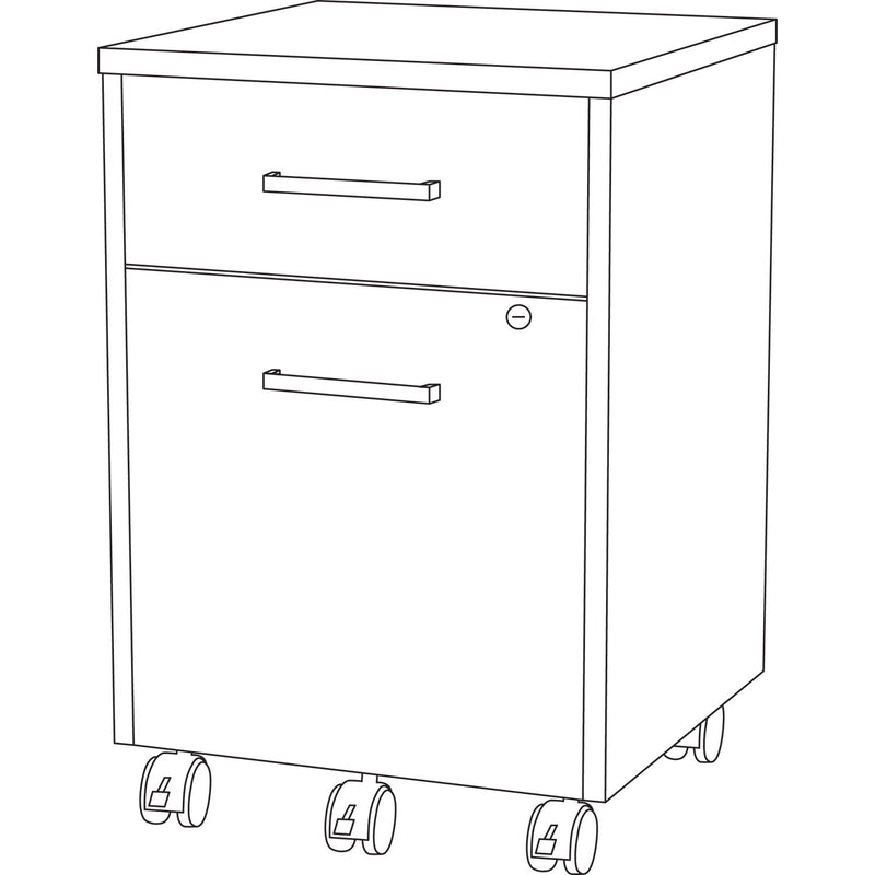 Linea Italia Urban Mobile File Pedestal, Left or Right, 2-Drawers: Box/File, Legal/A4, Ash, 16" x 15.25" x 23.75"