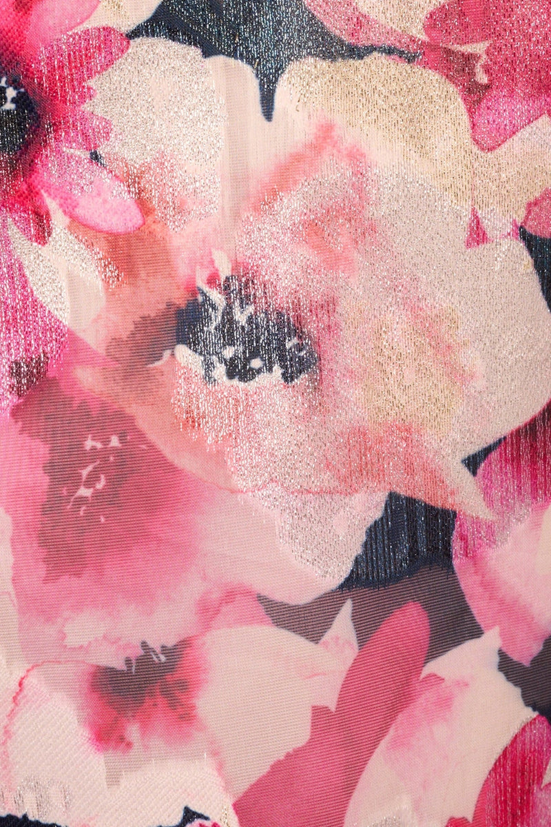 Aidan Mattox Floral Print Jacquard One-Shoulder Sleeveless with Pockets Ball Gown