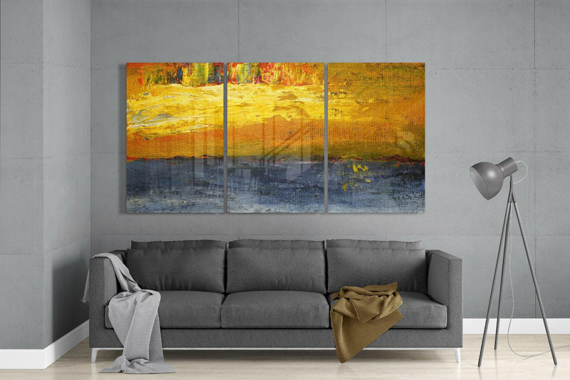 Abstract Yellow Glass Art