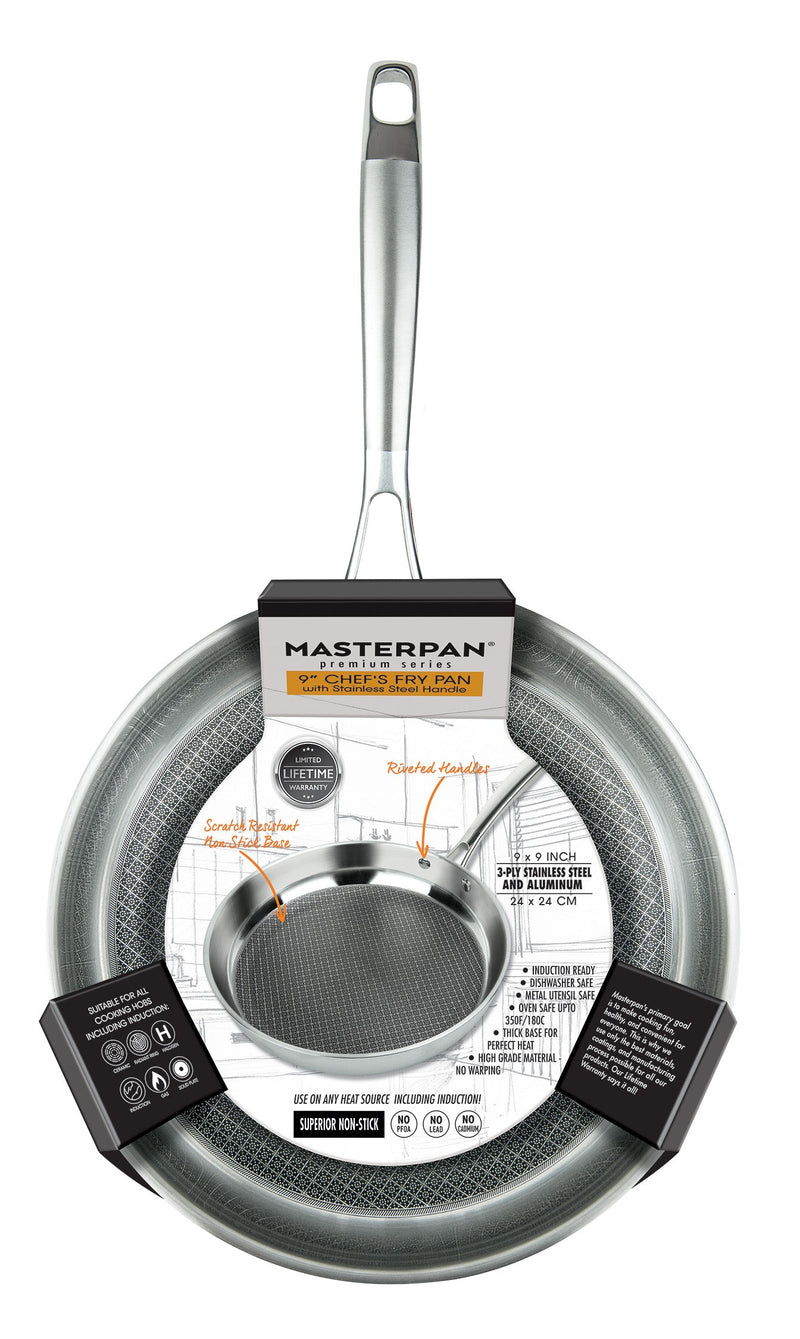 MASTERPAN Nonstick 3-Ply Frypan & Skillet, 9" (23cm)