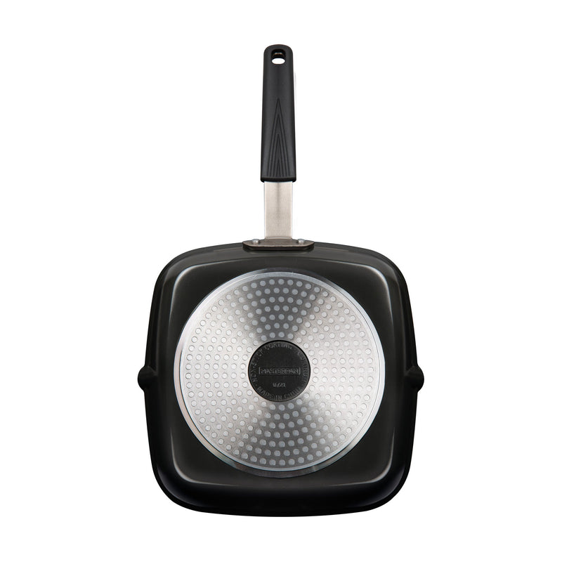 MASTERPAN Ceramic Nonstick Grill Pan with Silicone Grip, 10" (25cm)