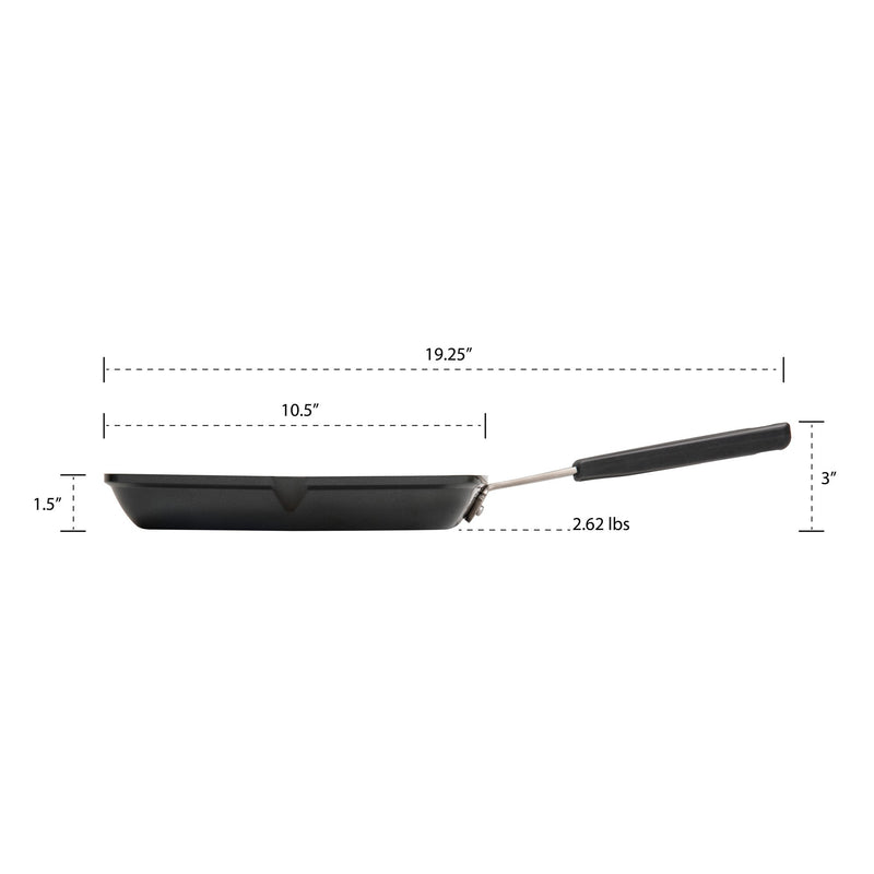 MASTERPAN Ceramic Nonstick Grill Pan with Silicone Grip, 10" (25cm)