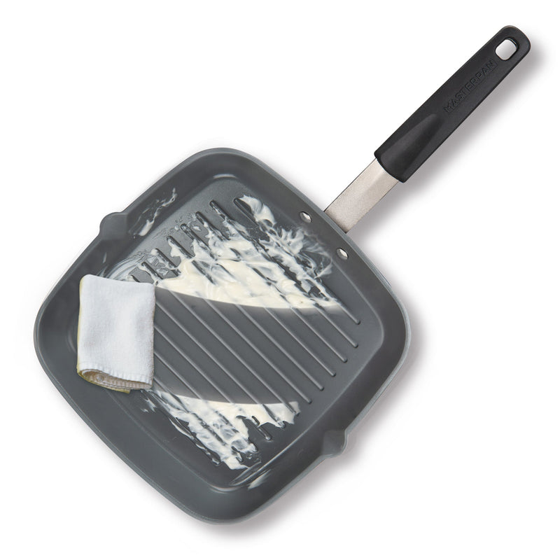 MASTERPAN Ceramic Nonstick Grill Pan with Silicone Grip, 10" (25cm)