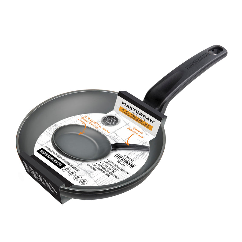 3 PACK BUNDLE - 11" CREPE PAN + 8" FRY PAN + 9.5" FRY PAN, WITH BAKELITE HANDLE, CAST ALUMINUM WITH SUPERIOR CERAMIC PTFE FREE NON-STICK