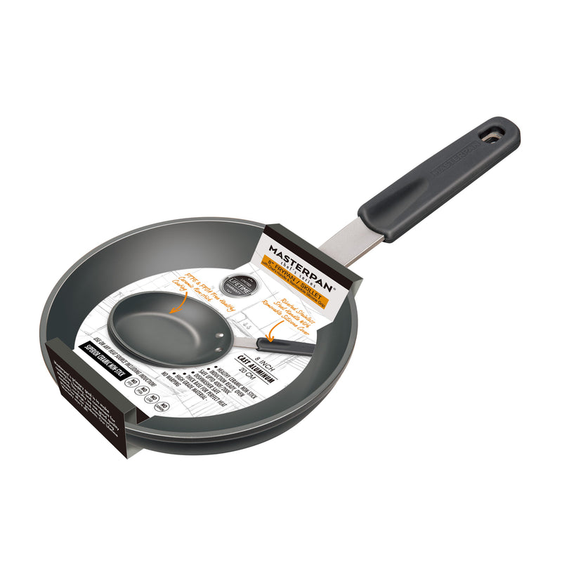 MASTERPAN Ceramic Nonstick Frypan & Skillet with Chefs Handle, 8" (20cm)