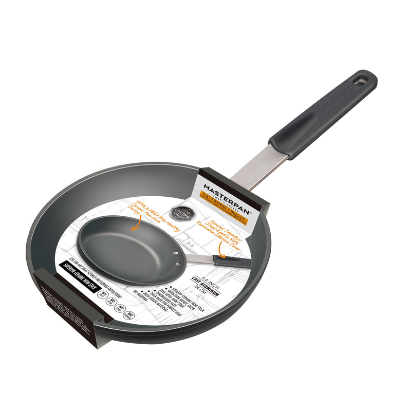 MASTERPAN Ceramic Nonstick Frypan & Skilletwith Chefs Handle, 9.5" (24cm)